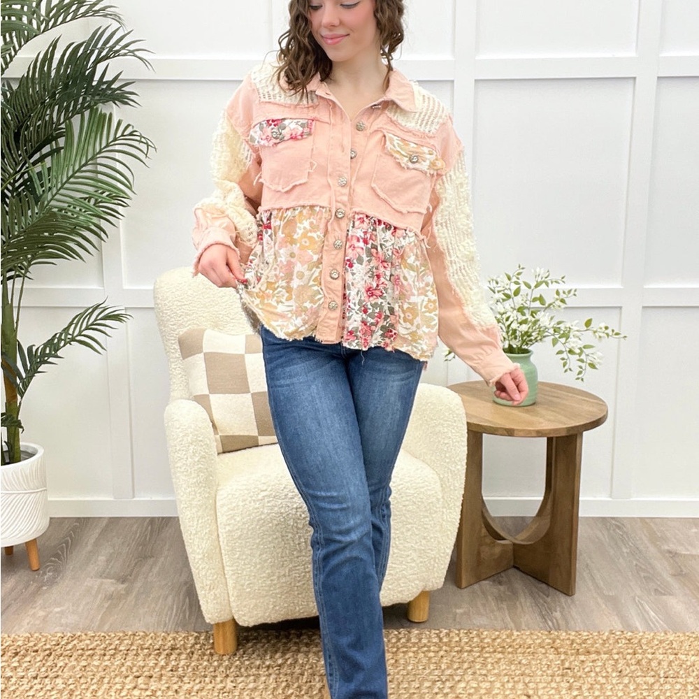 POL NWT Floral Patchwork Button-Up Jacket NWT - image 2